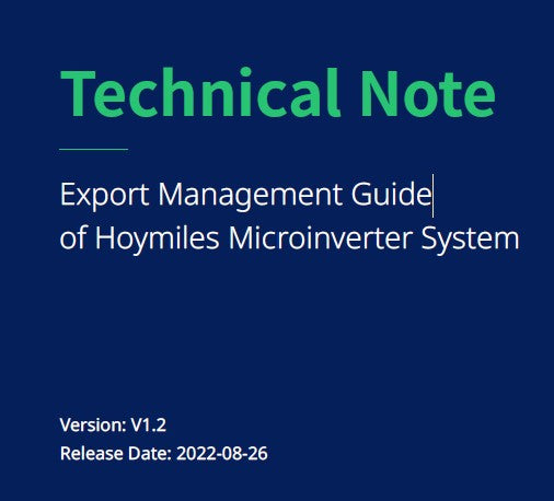 Anleitungen Export Management, App, Cloud von Hoymiles