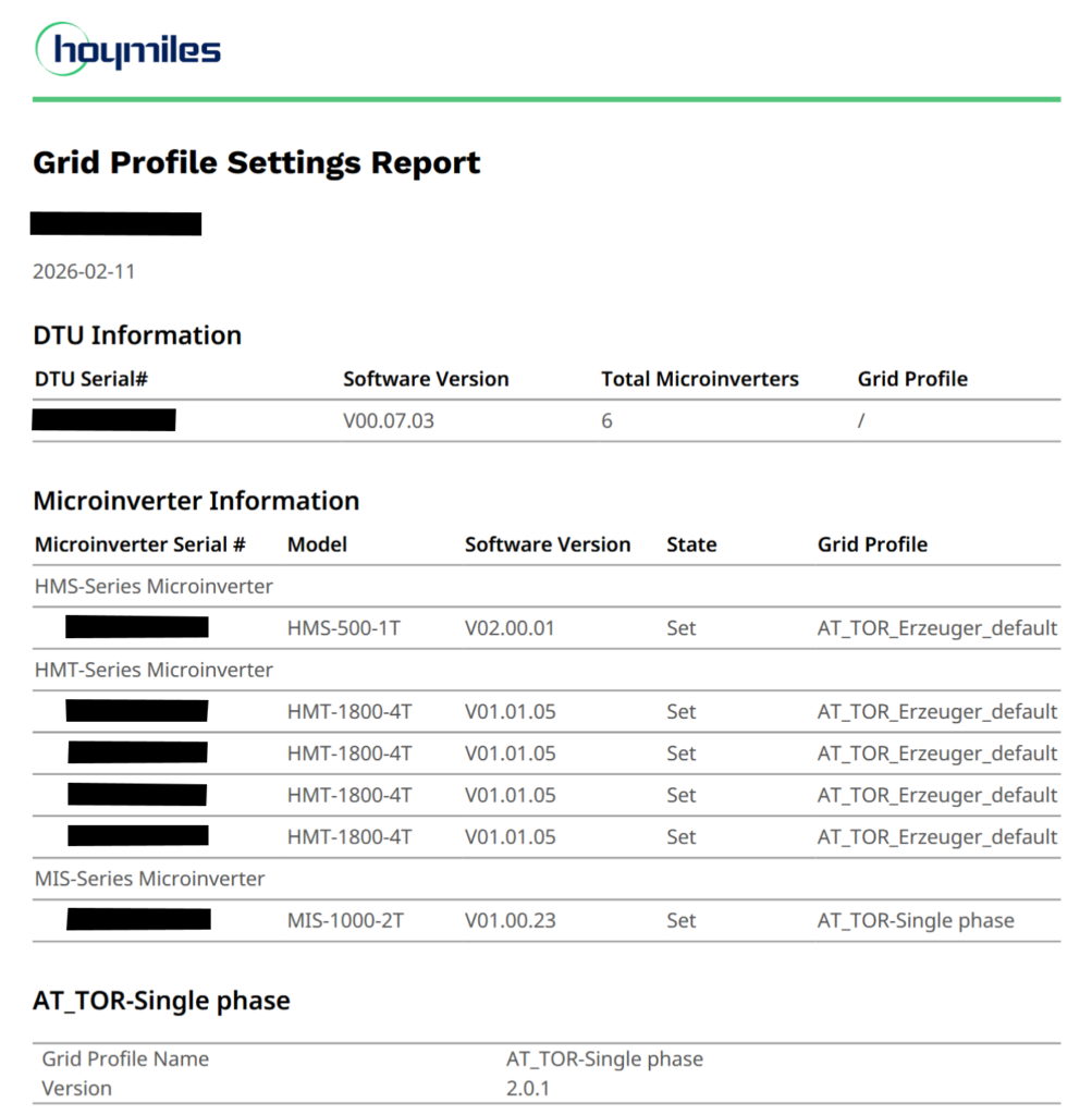 report_settings Grid Profile Settings Report